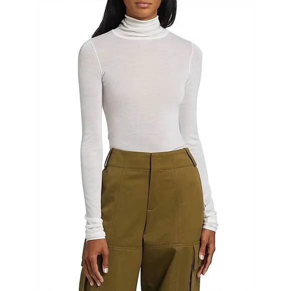 NEW A.L.C. cotton blend turtleneck top in white
